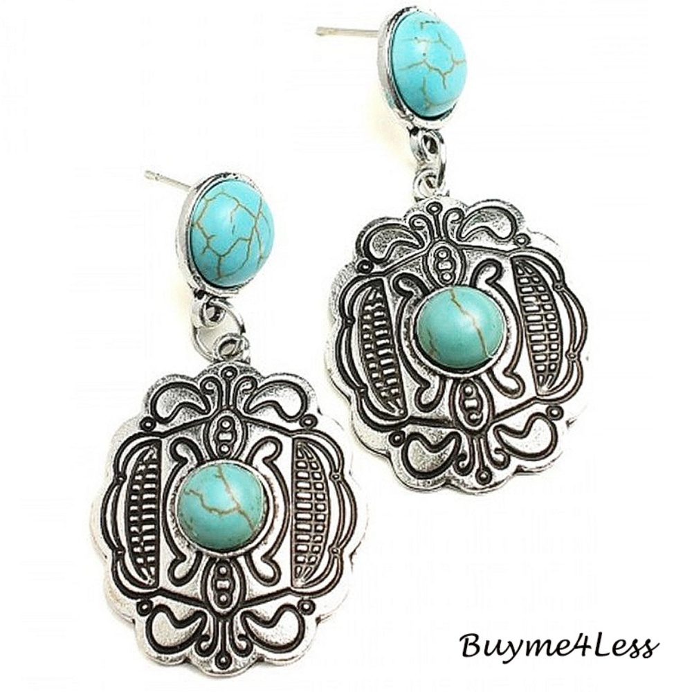 Western Native Bohemian Antique Turquoise Earring
